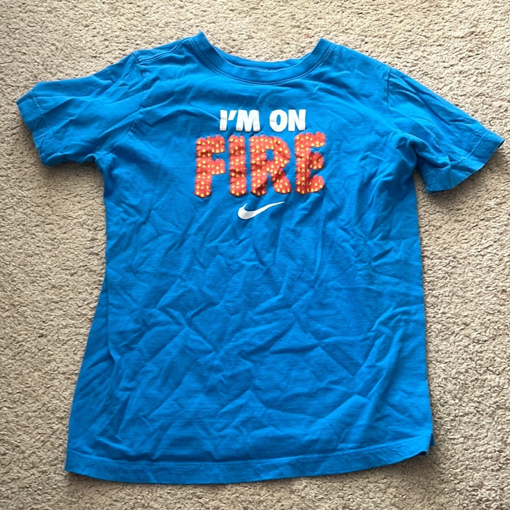 blue boys nike shirt